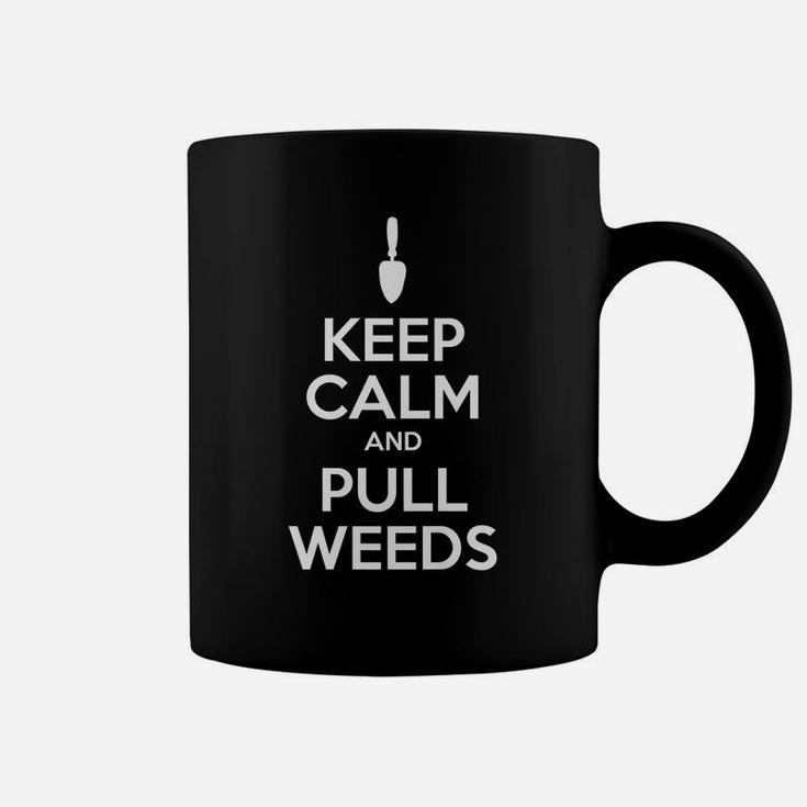 Keep Calm And Pull Weeds With Trowel Icon Coffee Mug