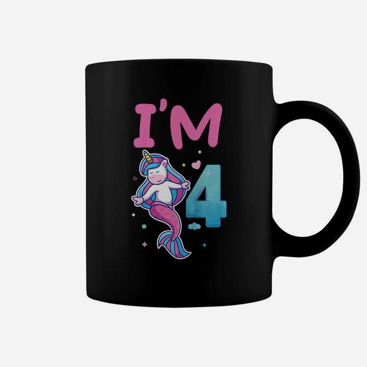 Kids 4Th Birthday Unicorn Mermaid Mermicorn Colorful Design Coffee Mug