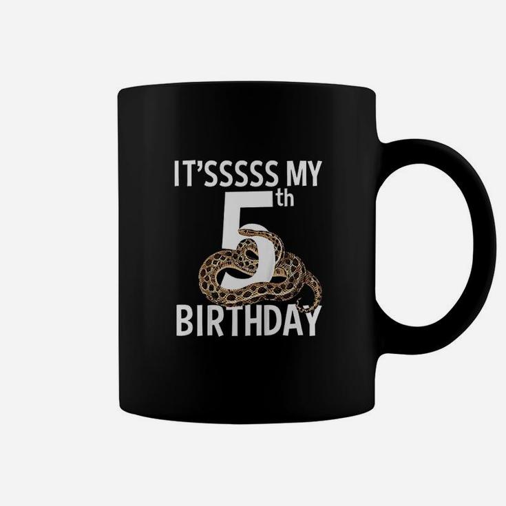 Kids 5 Year Old Snake Birthday Party Boa Python Reptile 5Th Gift Coffee Mug