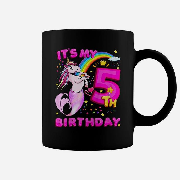 Kids 5Th Birthday Unicorn Mermicorn Daughter Mermaid Gift Coffee Mug