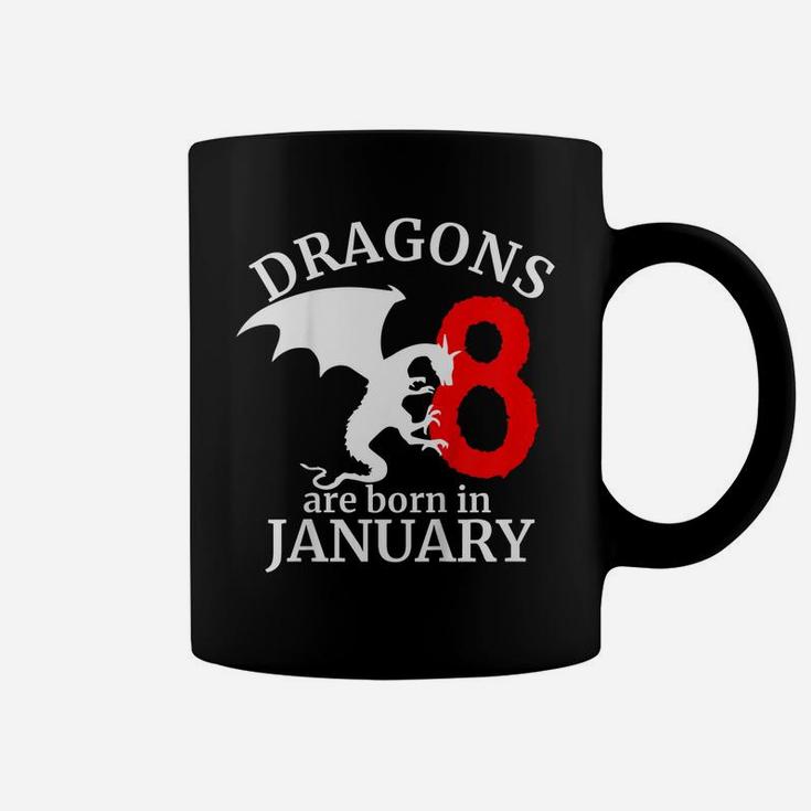 Kids 8 Year Old 8Th Birthday Dragons Are Born In January Gift Coffee Mug