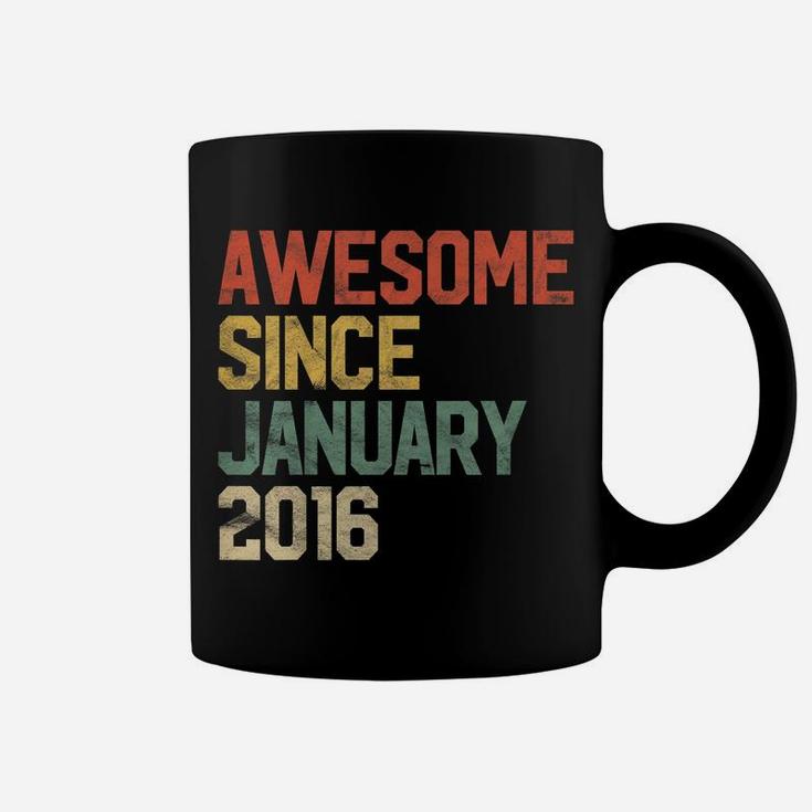 Kids Awesome Since January 2016 5Th Birthday Gift 5 Year Old Coffee Mug