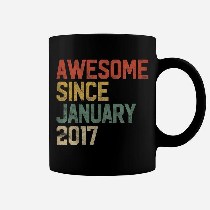 Kids Awesome Since January 2017 4Th Birthday Gift 4 Year Old Coffee Mug