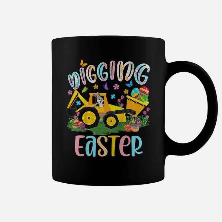 Kids Digging Easter Bunny Driving Tractor Excavator Eggs Hunting Coffee Mug