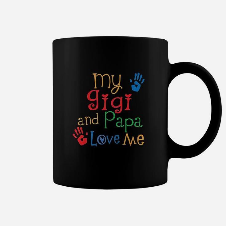 Kids Gigi And Papa Love Me Gift For Grandkids Coffee Mug
