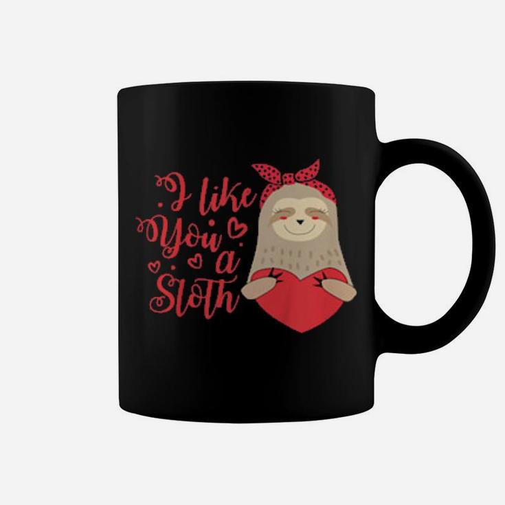 Kids I Like You A Sloth Valentine's Day For Girls Boys Coffee Mug