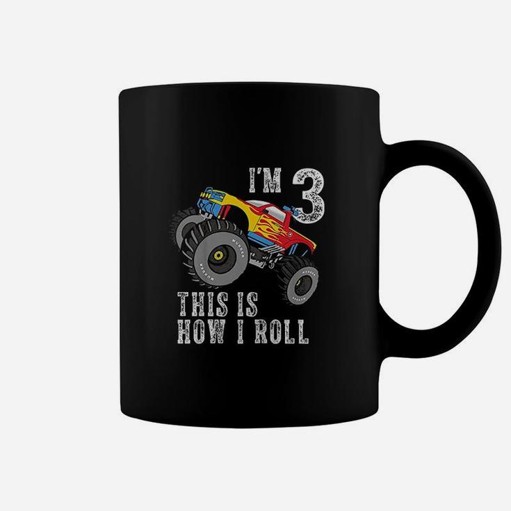 Kids Im 3 This Is How I Roll Monster Truck 3Th Birthday Boy Gift Coffee Mug