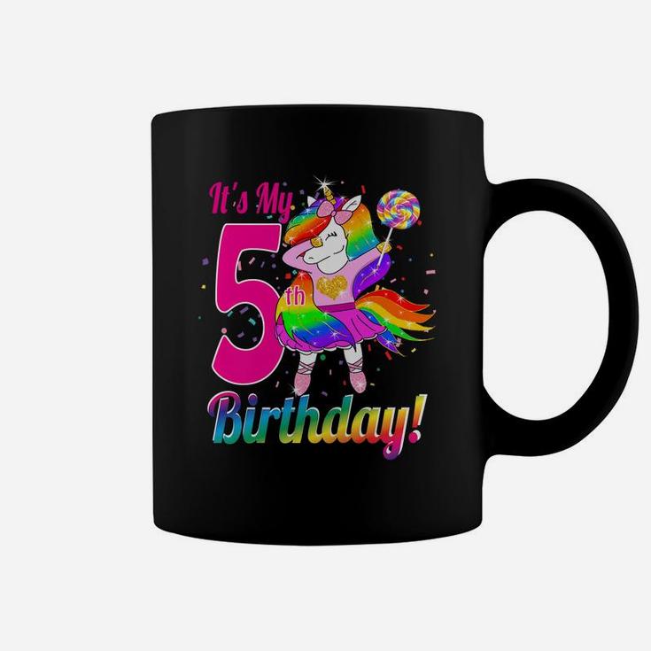 Kids Its My 5Th Birthday Unicorn Shirt 5 Year Old Girls Outfit Coffee Mug