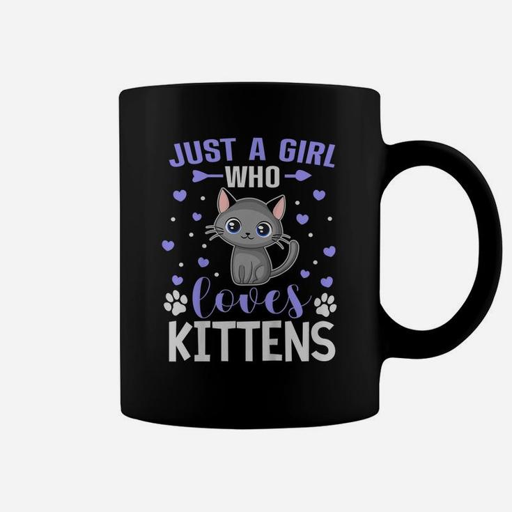 Kids Just A Girl Who Loves Kittens Funny Cat Lover Toddler Child Coffee Mug