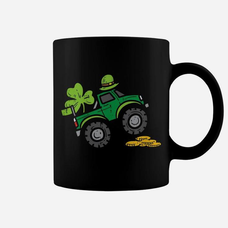 Kids Leprechaun Monster Truck Shamrock St Patrick Day Boys Gift Coffee Mug