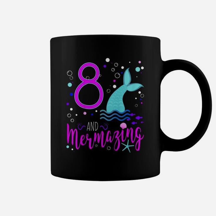 Kids Mermaid Girls 8Th Birthday Shirt 8 Years Old Party Gift Coffee Mug