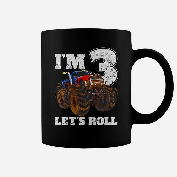 Kids Monster Truck 3Rd Birthday T Shirt Boy 3 Year Old Gift Tee Coffee Mug