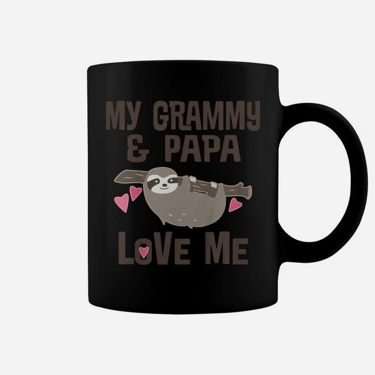 Kids My Grammy And Papa Love Me Granddaughter Sloth Coffee Mug
