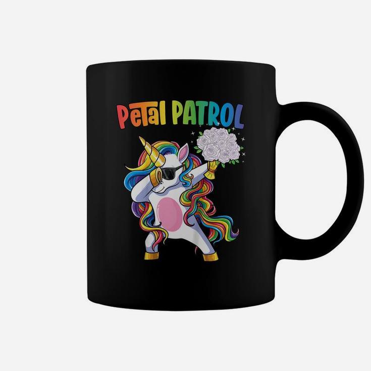 Kids Petal Patrol Shirt Flower Girl Wedding Dabbing Unicorn Coffee Mug