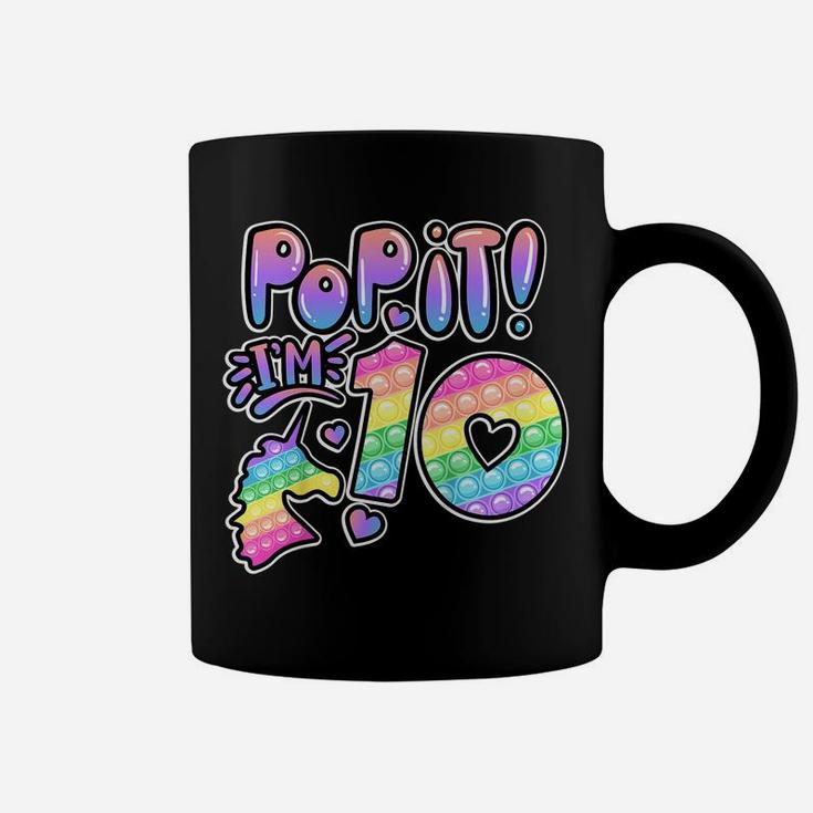 Kids Pop It 10Th Birthday Girls Boys 10 Years Old Fidget Coffee Mug