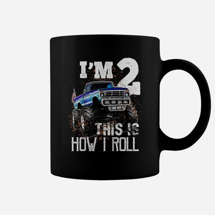 Kids This Is How I Roll Monster Truck 2Nd Birthday Shirt Boy Gift Coffee Mug