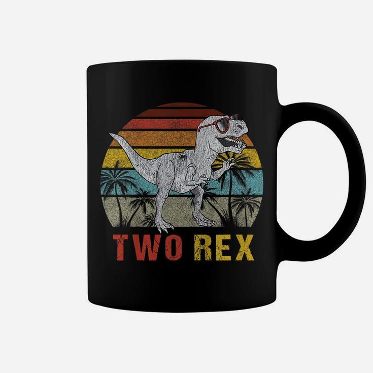 Kids Two Rex 2Nd Birthday Shirt Second Dinosaur 2 Year Old Coffee Mug