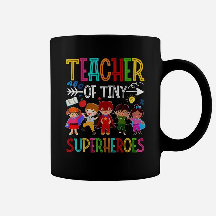 Kindergarten Prek Teacher Of Tiny Superheroes Back To School Coffee Mug