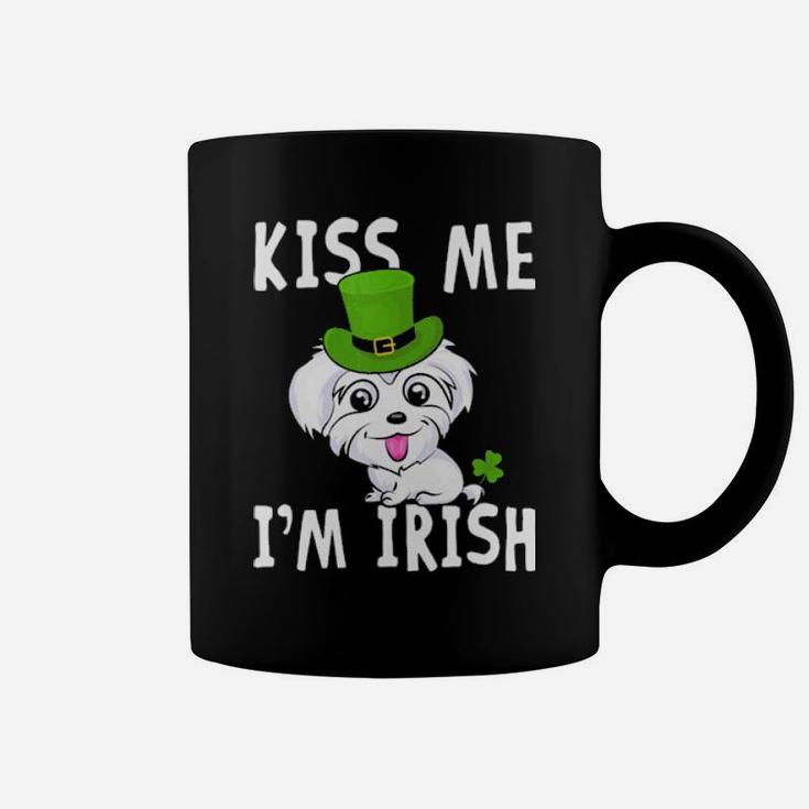 Kiss Me I'm Irish Maltese  Dog Pet Green Patricks Coffee Mug