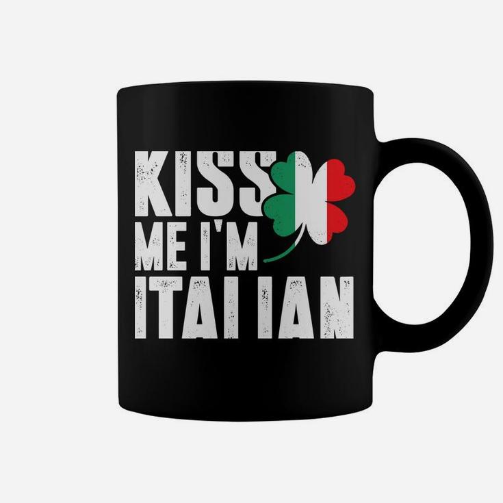 Kiss Me I'm Italian Clover St Patrick's Day Pun Sweatshirt Coffee Mug