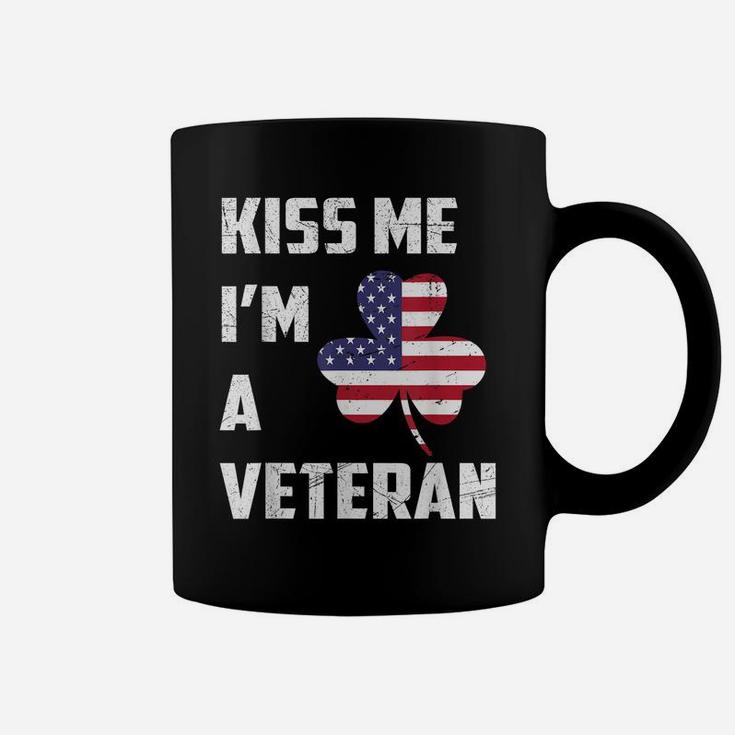 Kiss Me I'm Veteran American Flag Tee St Patricks Day Gift Coffee Mug