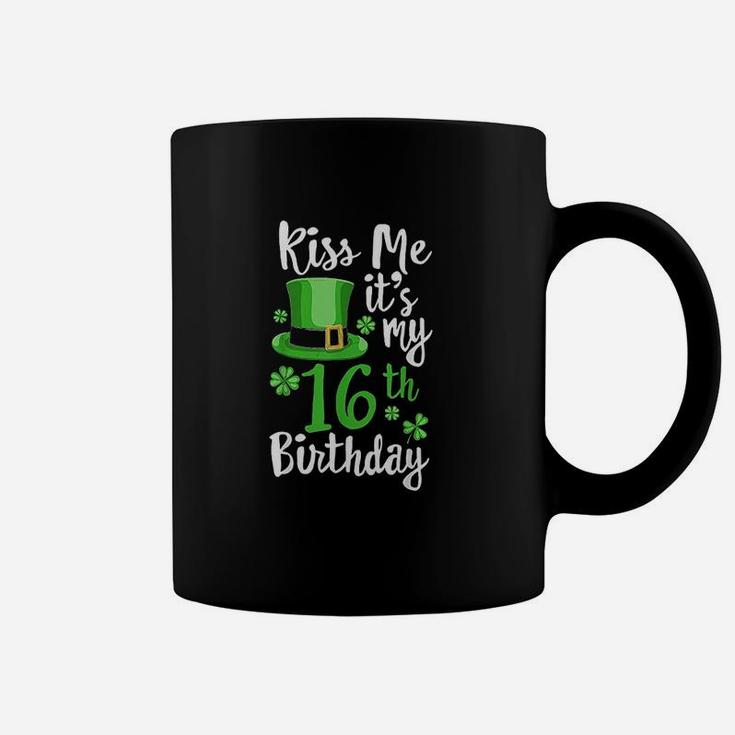 Kiss Me Its My 16Th Birthday St Patricks Day Shamrock Gift Coffee Mug