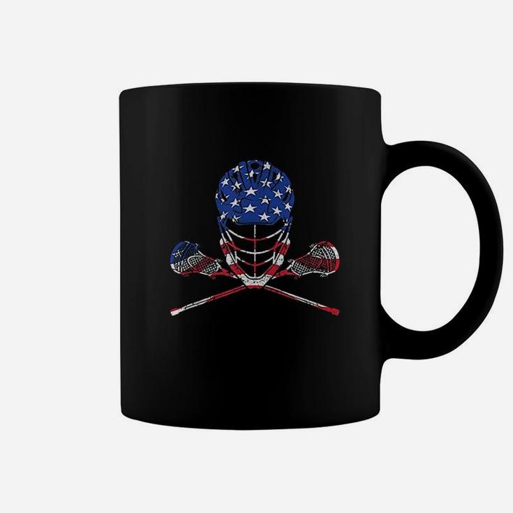 Lacrosse American Flag Coffee Mug
