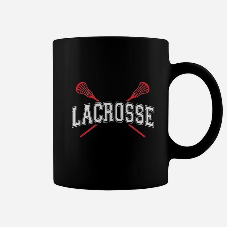Lacrosse  Red Crossed Sticks Coffee Mug