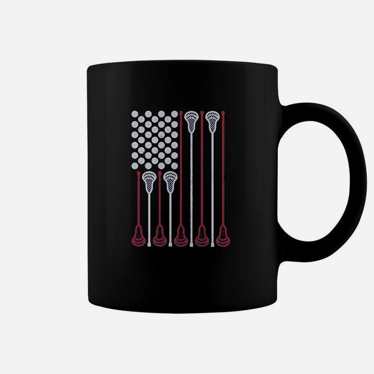 Lacrosse Stick American Flag Lax Player Coffee Mug