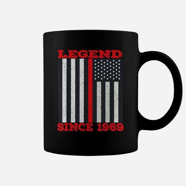 Legend Since 1969 50Th Birthday Thin Red Line Firefighter Coffee Mug