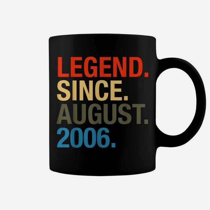 Legend Since August 2006 Boys Girls Bday Gifts 14Th Birthday Coffee Mug
