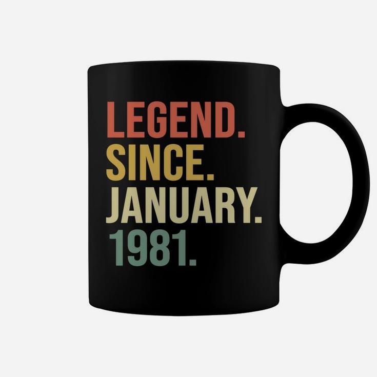 Legend Since January 1981, 39 Years Old, 39Th Birthday Gift Coffee Mug