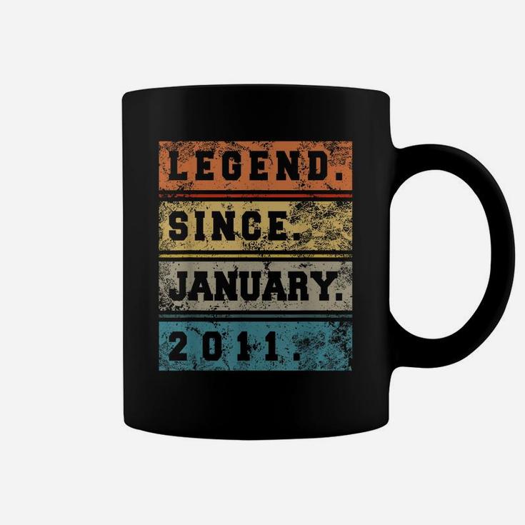 Legend Since January 2011 9 Years Old Gift Cool 9Th Birthday Coffee Mug