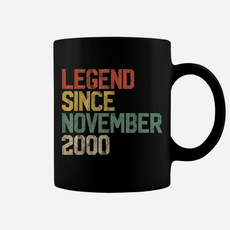 Legend Since November 2000 19Th Birthday Gift 19 Year Old Coffee Mug