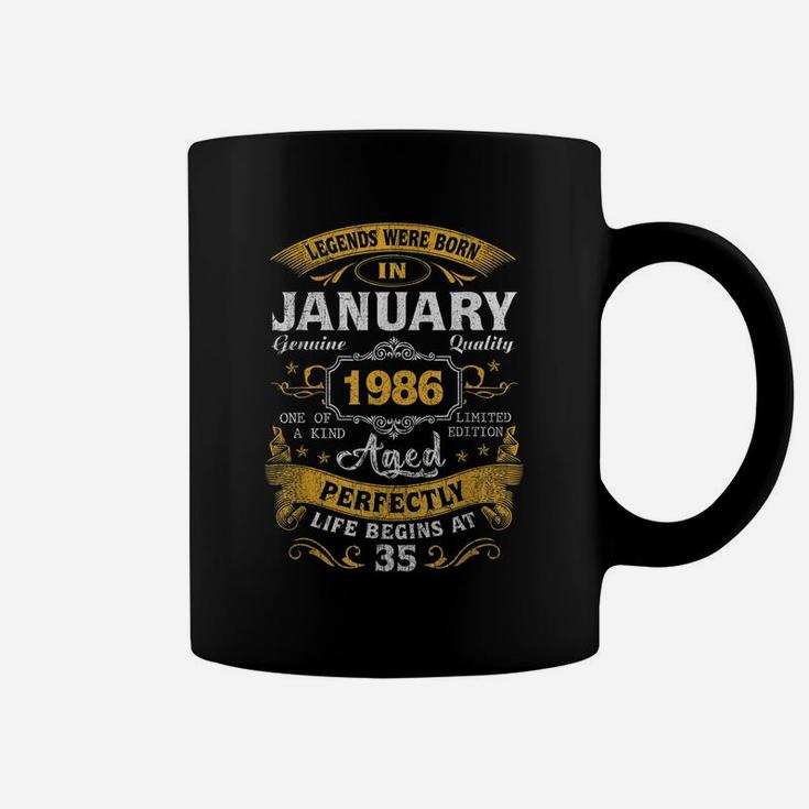 Legends Born In January 1986 35Th Birthday Gift 35 Yrs Old Coffee Mug