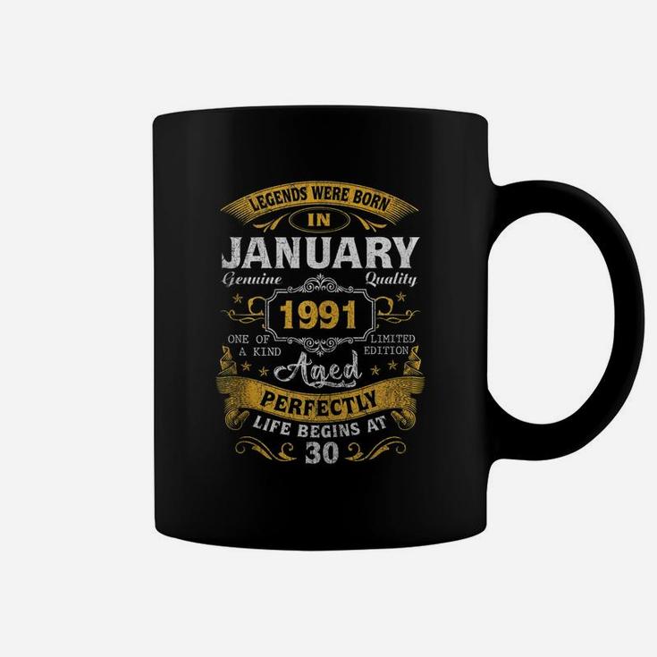 Legends Born In January 1991 30Th Birthday Gift 30 Yrs Old Coffee Mug