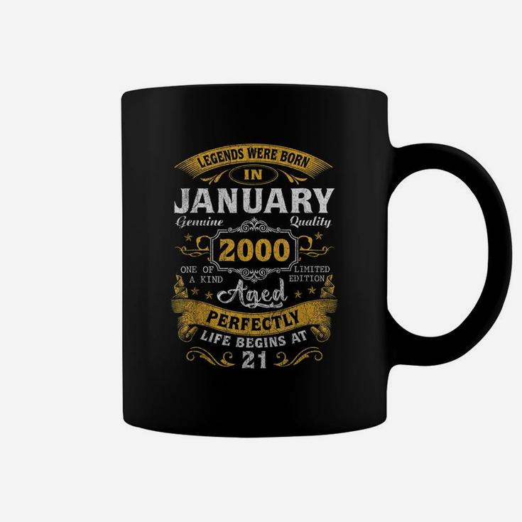 Legends Born In January 2000 21St Birthday Gift 21 Yrs Old Coffee Mug