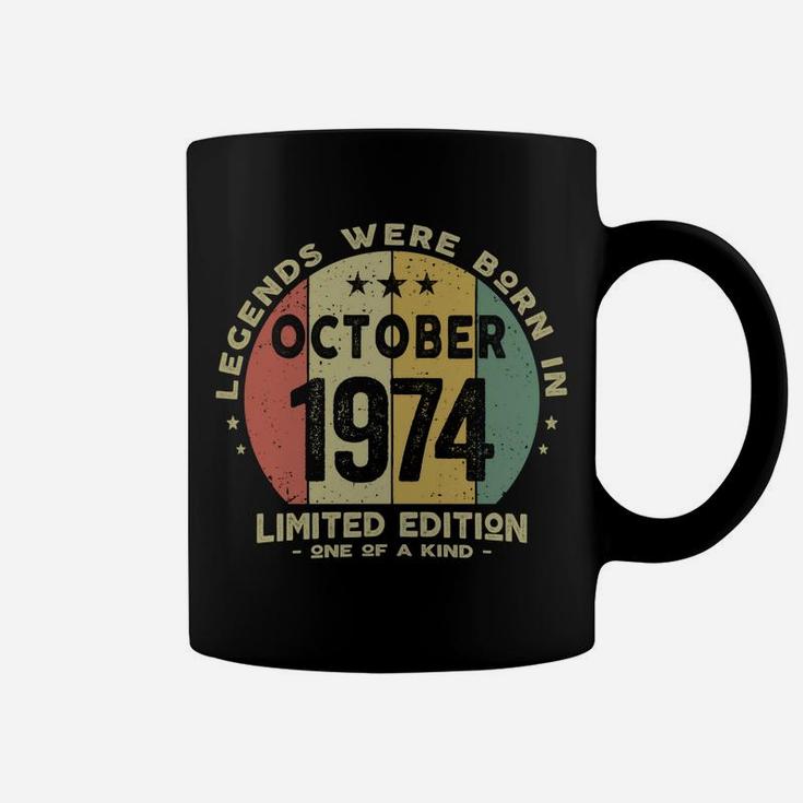 Legends Were Born In October 1974 Classic 47Th Birthday Coffee Mug