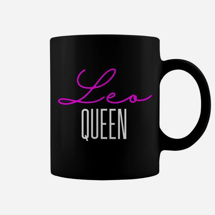 Leo Queen Pink Writing  Leo Woman Birthday Gift Coffee Mug