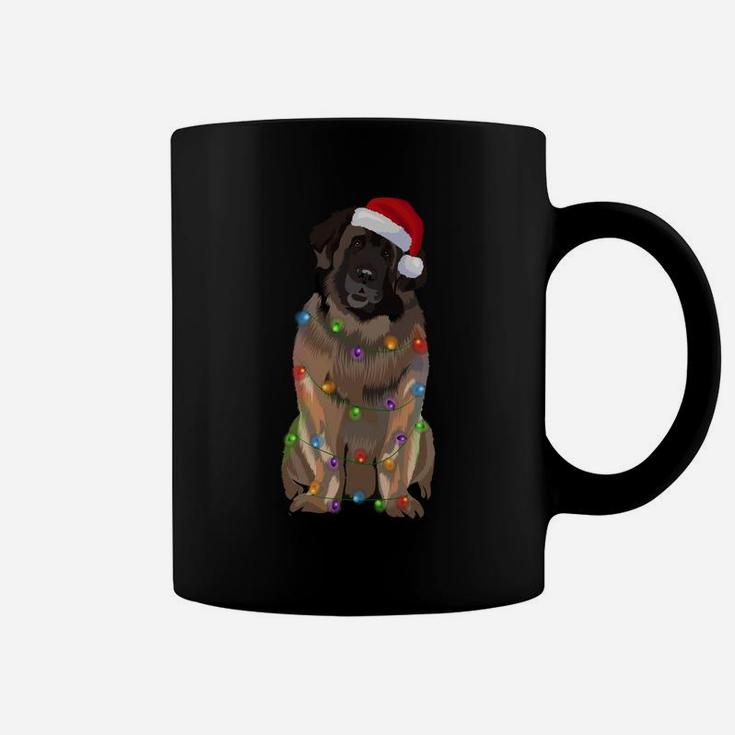 Leonberger Christmas Lights Xmas Dog Lover Santa Hat Sweatshirt Coffee Mug