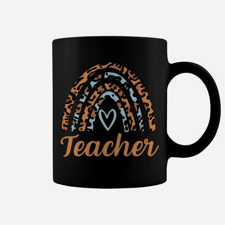 Leopard Boho Rainbow Teacher Love Women Sweatshirt Coffee Mug
