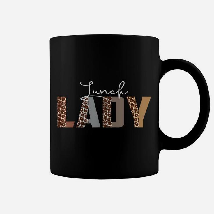 Leopard Lunch Lady Funny Job Title School Worker Coffee Mug