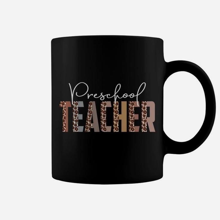 Leopard Preschool Teacher Funny Job Title School Worker Coffee Mug