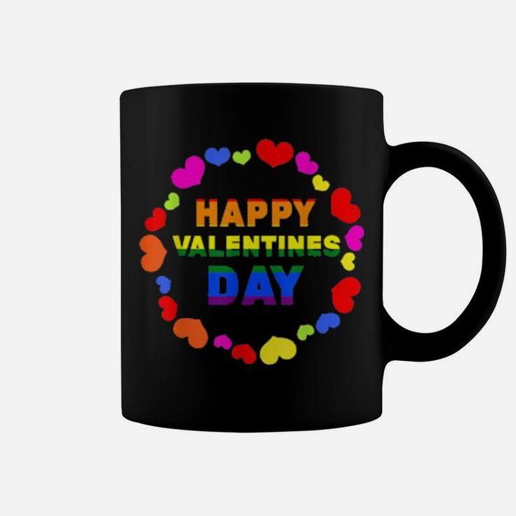 Lesbian Flag Rainbow Pride Happy Valentines Day Coffee Mug