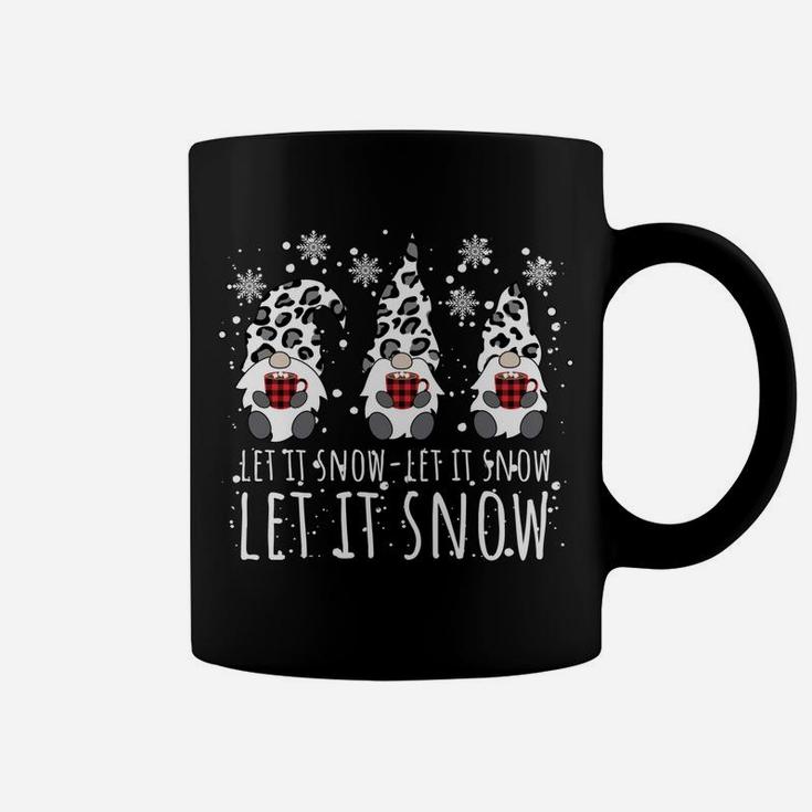 Let It Snow Winter Gnome - Leopard Buffalo Plaid Snowflakes Coffee Mug