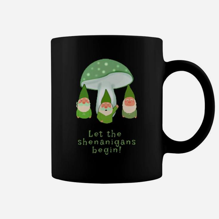 Let The Shenanigans Begin Irish Green Gnomes St Patricks Day Coffee Mug
