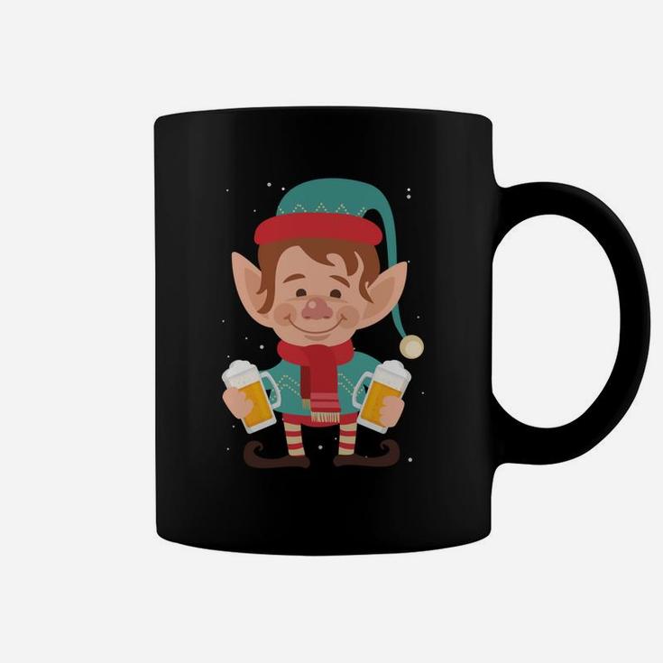 Let's Get Elfed Up Christmas Beer Elf Xmas Drinking Costume Sweatshirt Coffee Mug