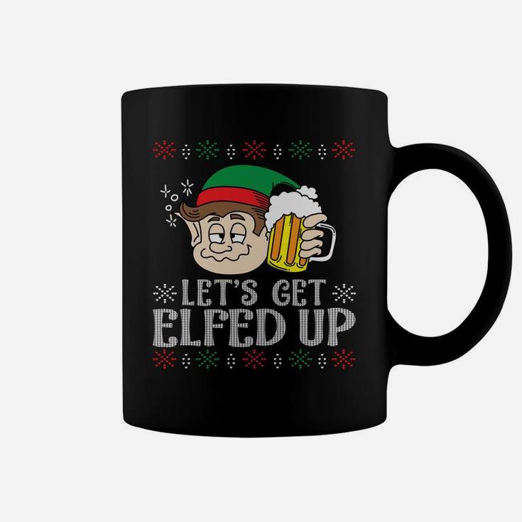 Let's Get Elfed Up Christmas Beer Lover Funny Xmas Sweatshirt Coffee Mug