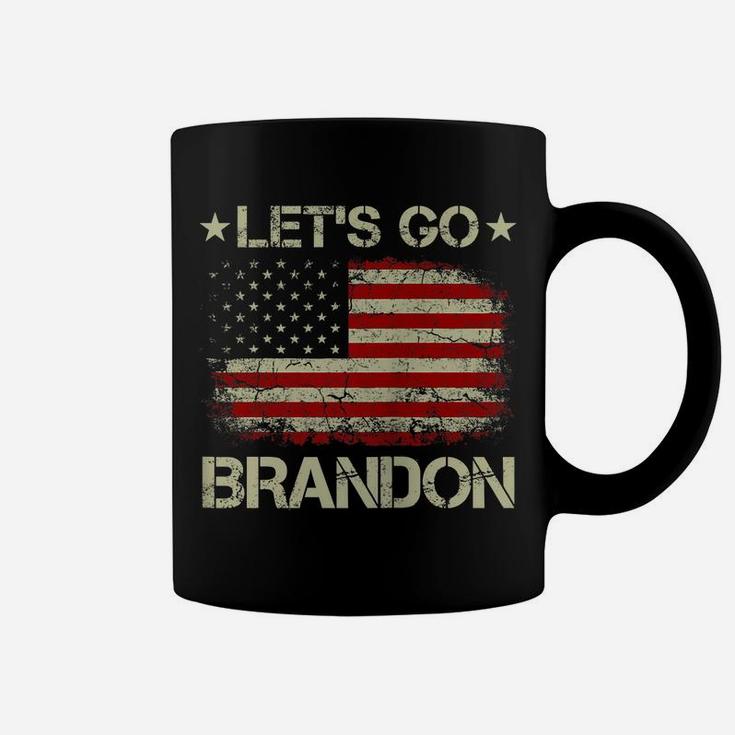 Let's Go Brandon Vintage American Flag Patriotic On Back Coffee Mug