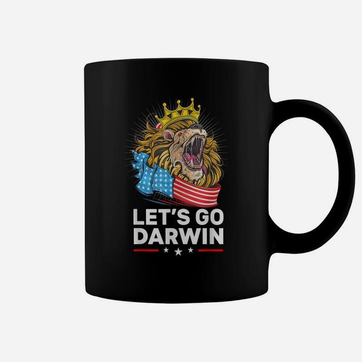 Let’S Go Darwin Funny Vintage Us Flag Lion Lets Go Darwin Coffee Mug